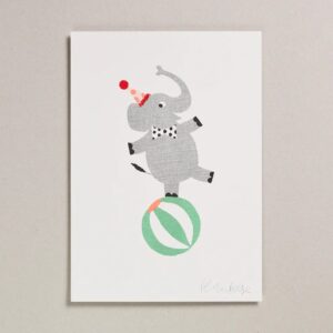 Risograph Print A4 - Elly on Ball