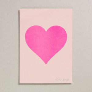 Risograph Print A4 - Pink Heart