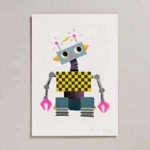 Risograph Print A4 - Robot