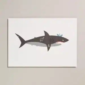 Risograph Print A4 - Shark