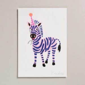 Risograph Print A4 - Zebra