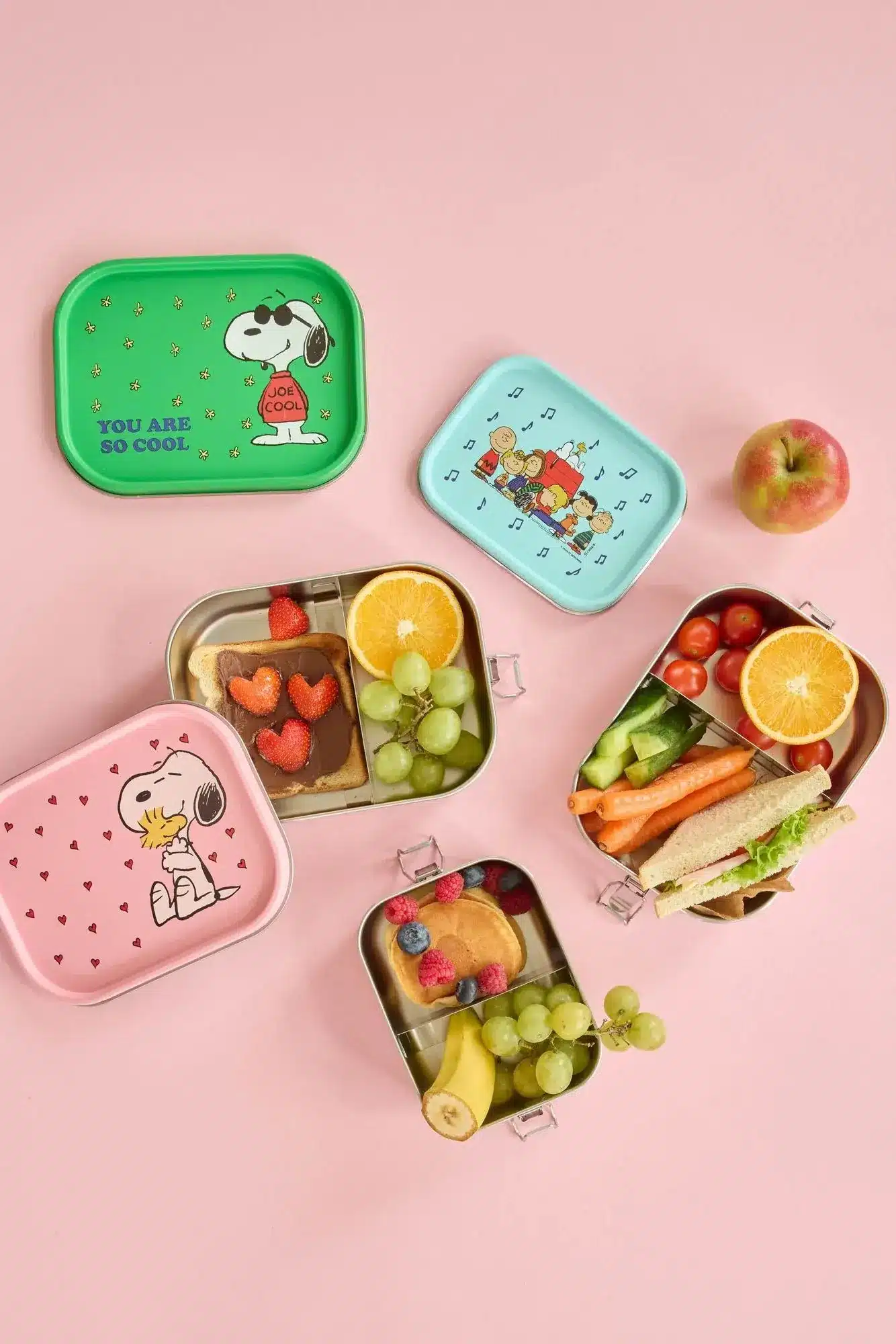 Roestvrijstalen Lunchbox - Groen - Snoopy Print