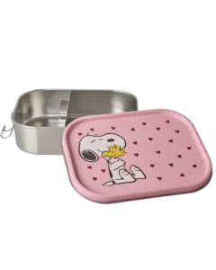 Roestvrijstalen Lunchbox - Roze - Snoopy Print