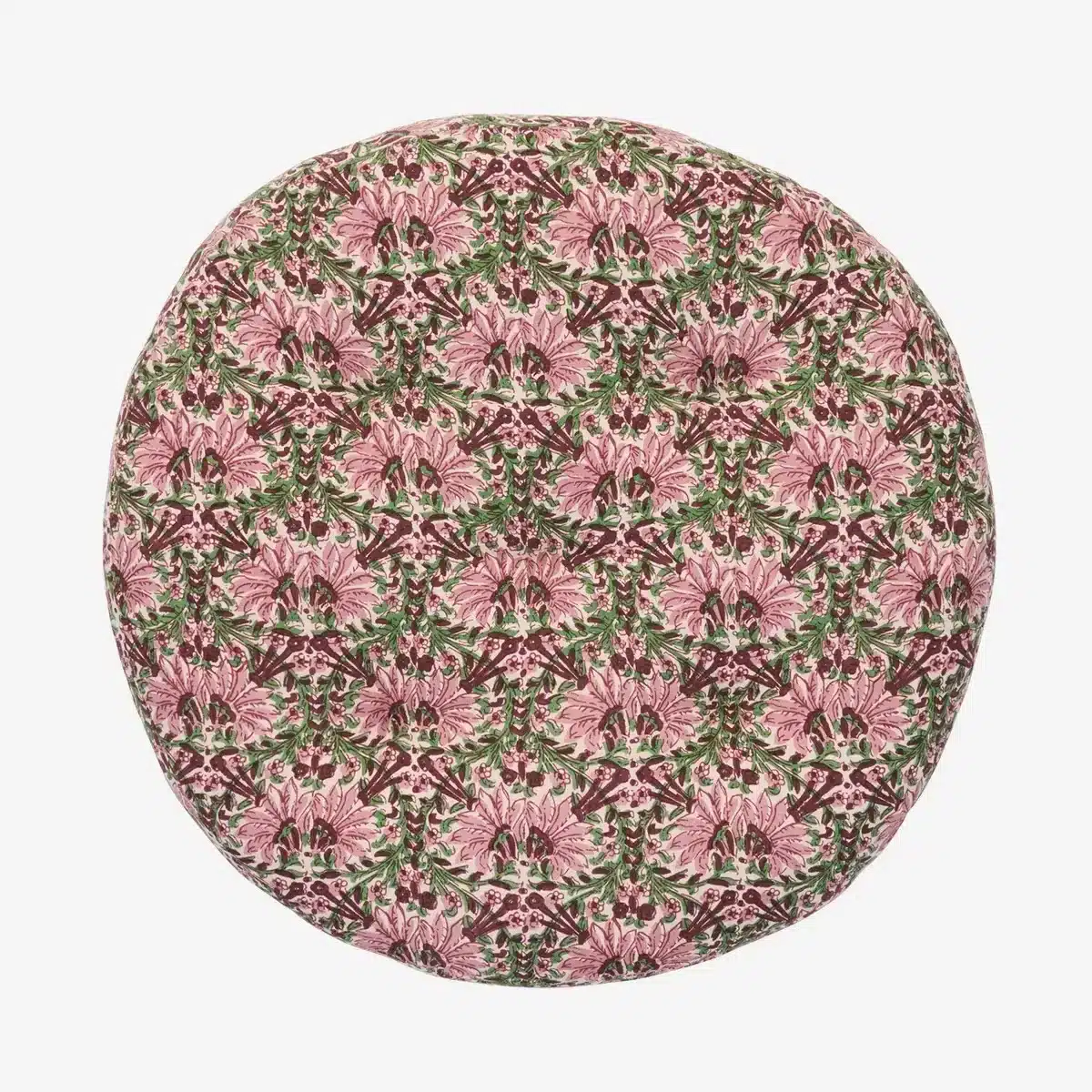 Round cotton chair pad - Pink, green, maroon