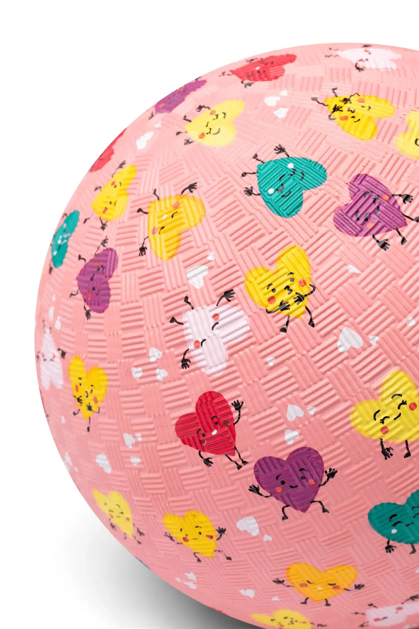 Rubber Bal Hartjes - 13 cm
