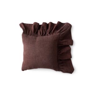 Ruffle cushion - Chestnut