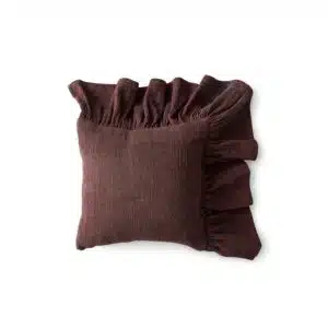 Ruffle cushion - Chestnut