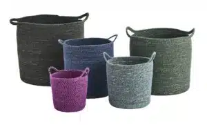 Seagrass basket w/ handles Charcoal