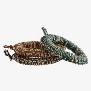 Seagrass trivet - Natural, black, blue, brown