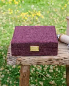 Sieradendoos Anne - Linnen Bordeaux