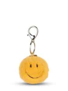 Smiley Keychain Fuzzy - Yellow