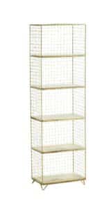 Standing iron shelf w/ wood - Brass