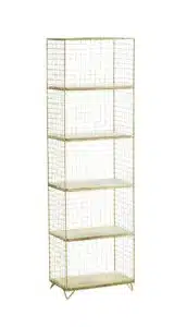 Standing iron shelf w/ wood - Brass