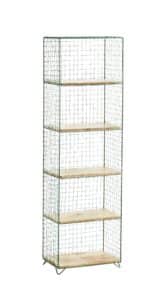 Standing iron shelf w/ wood - Green