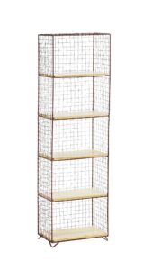 Standing iron shelf w/ wood - Rust