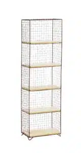 Standing iron shelf w/ wood - Rust