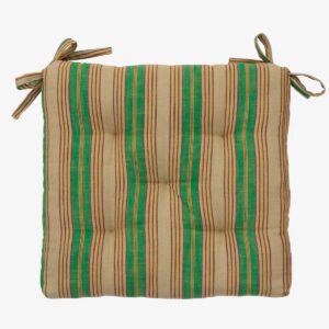 Striped cotton chair pad - Camel, green, purple, yellow