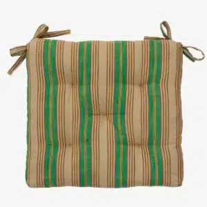 Striped cotton chair pad - Camel, green, purple, yellow