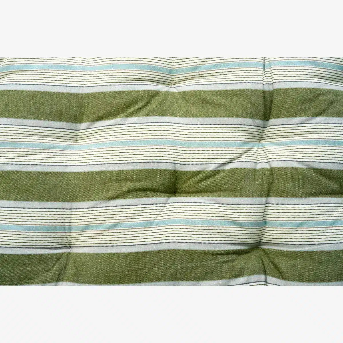 Striped cotton mattress - Green, white, light blue, grey