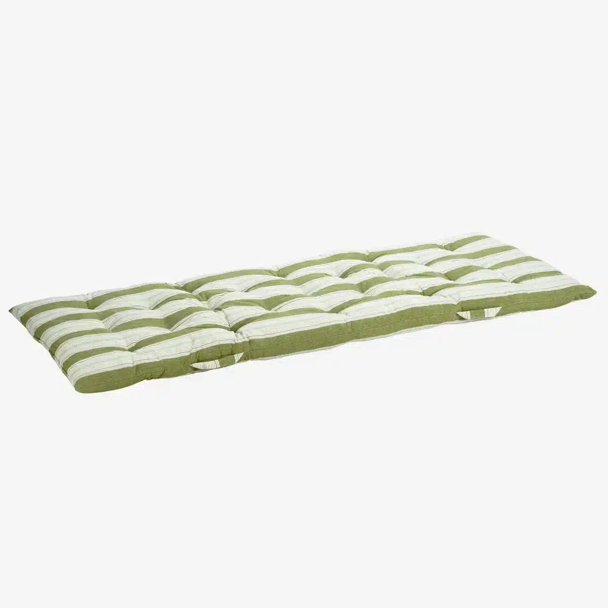 Striped cotton mattress - Green, white, light blue, grey