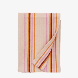 Striped kitchen towel - Pink/orange