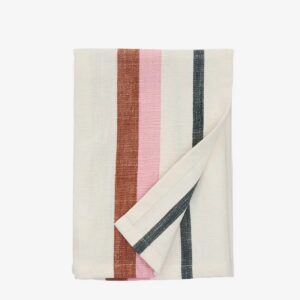 Striped kitchen towel - Pink/Rust