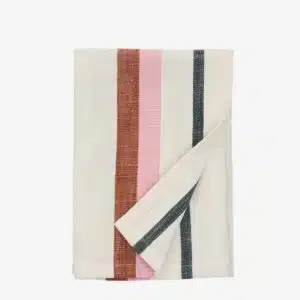 Striped kitchen towel - Pink/Rust