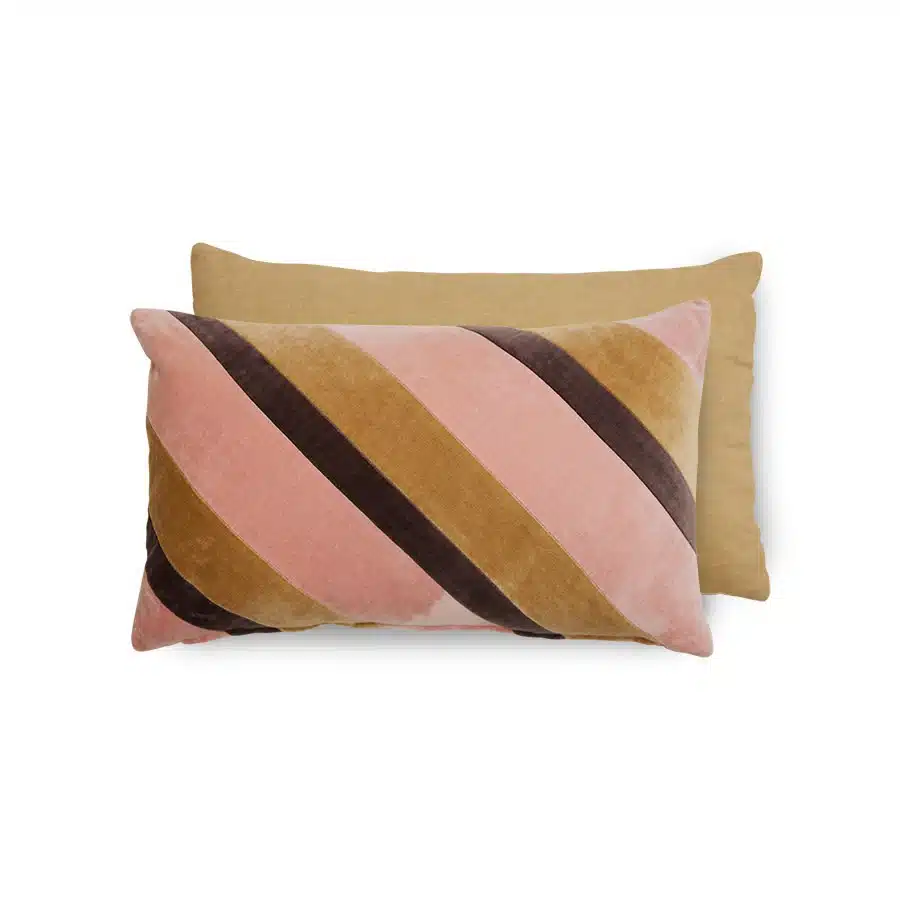 Striped velvet cushion 50x30 - Sunkissed