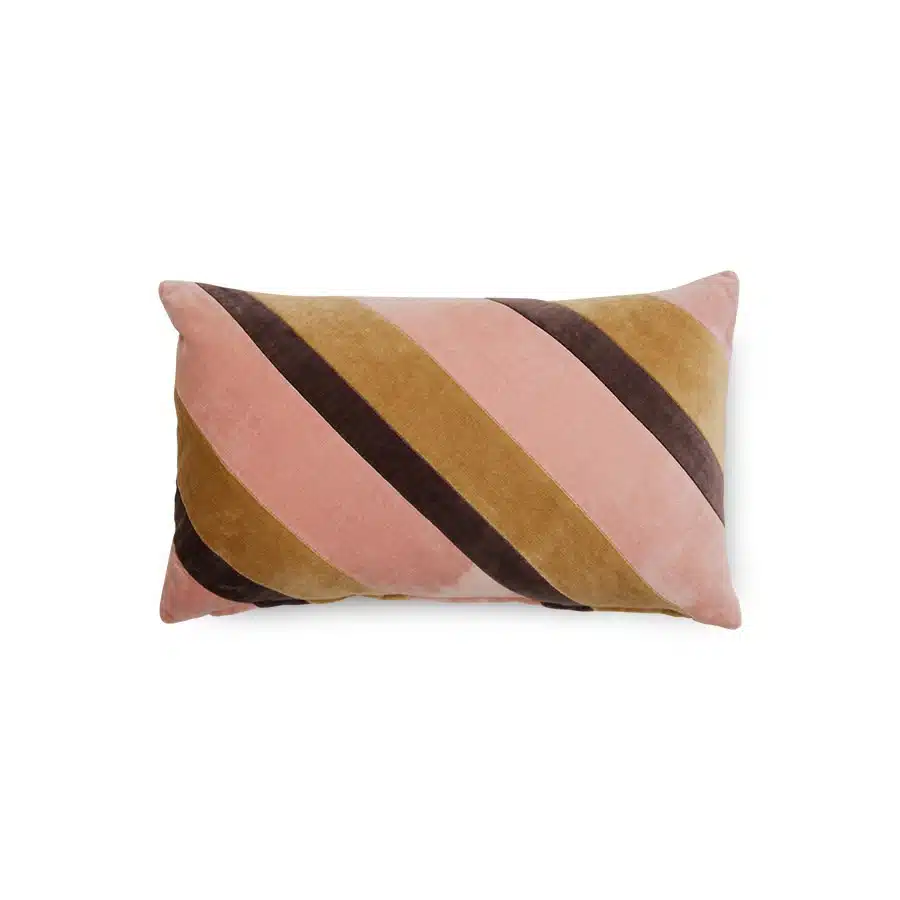 Striped velvet cushion 50x30 - Sunkissed