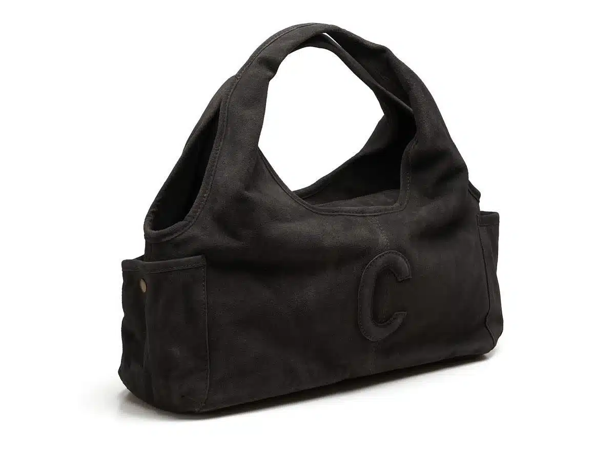 Suede Sophie Mini Shopper Black