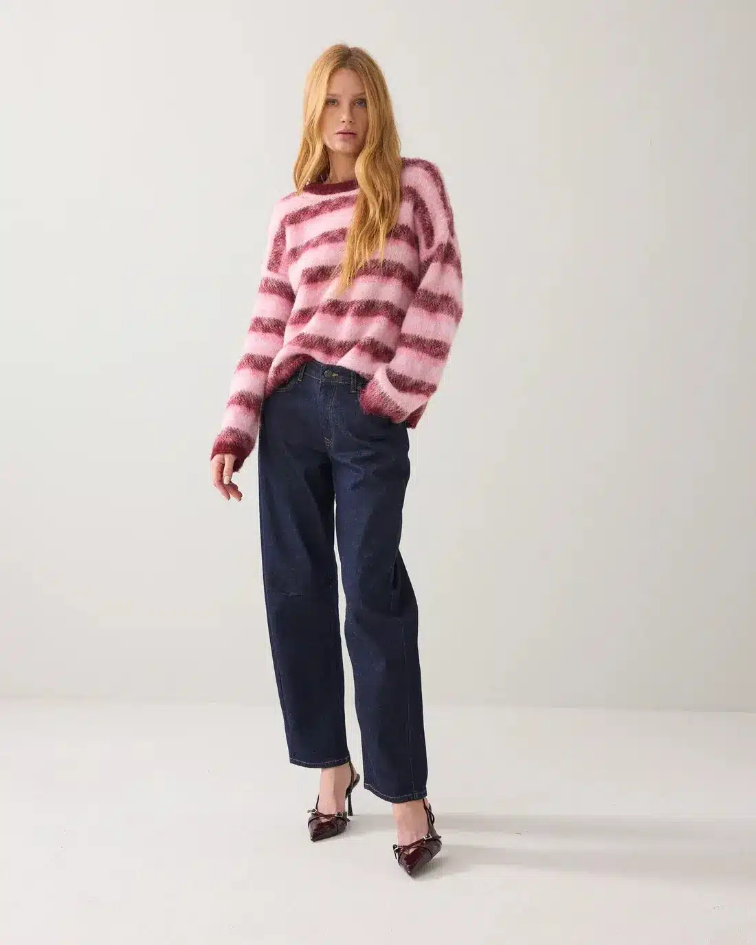 Sweater Brushed alpaca blend knit – Multicolour
