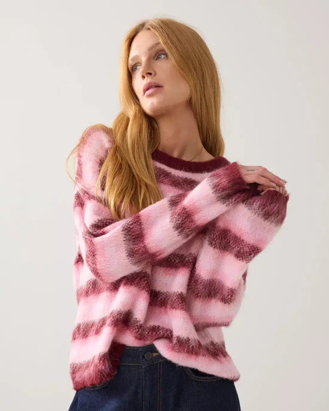 Sweater Brushed alpaca blend knit – Multicolour