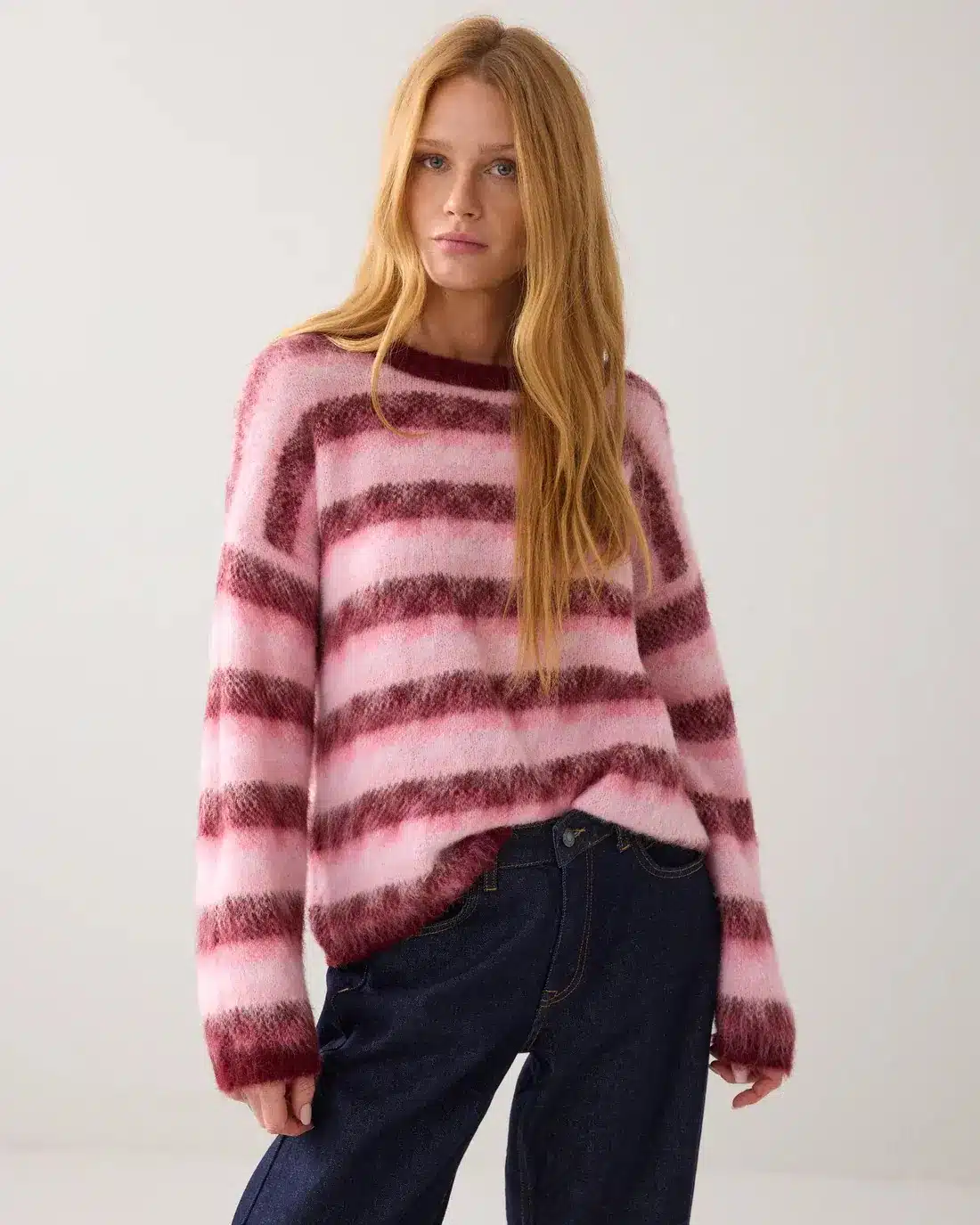 Sweater Brushed alpaca blend knit – Multicolour