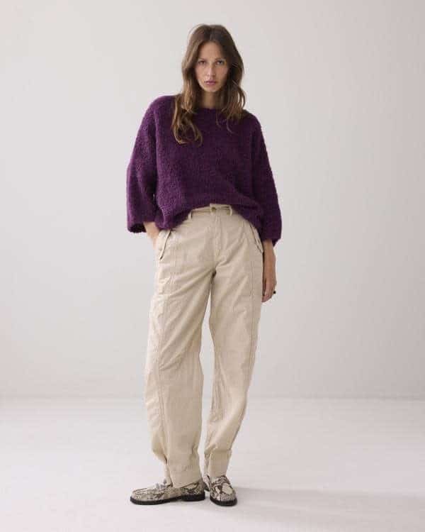 Sweater soft boucle knit - Wineberry
