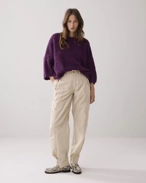 Sweater soft boucle knit - Wineberry