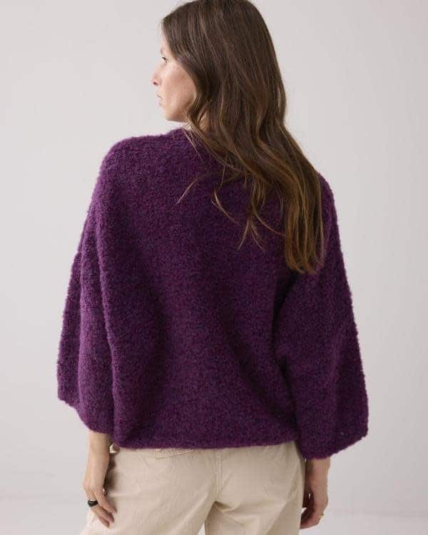 Sweater soft boucle knit - Wineberry