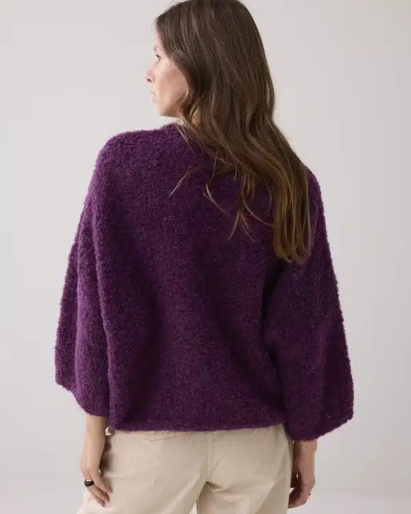 Sweater soft boucle knit - Wineberry