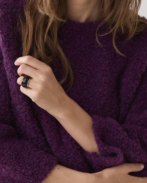 Sweater soft boucle knit - Wineberry