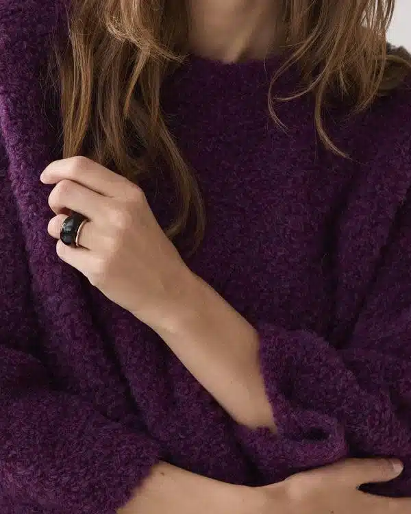 Sweater soft boucle knit - Wineberry