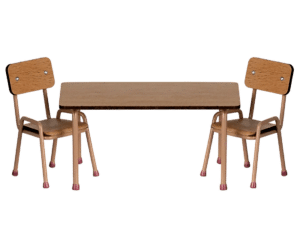 Table and chair set, Mouse - Dark powder