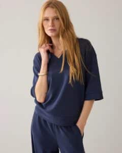 Top Pinstripe scuba - Midnightblue