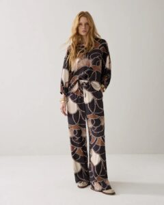 Trousers All over twill satin - Multicolour