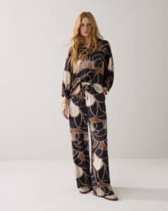 Trousers All over twill satin - Multicolour