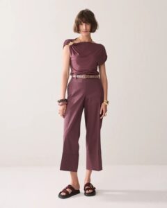Trousers Cotton stretch – Deep Fig