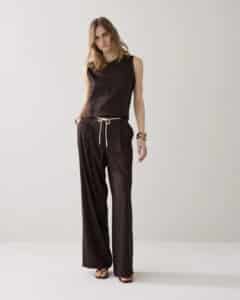 Trousers Linen blend - Coffee