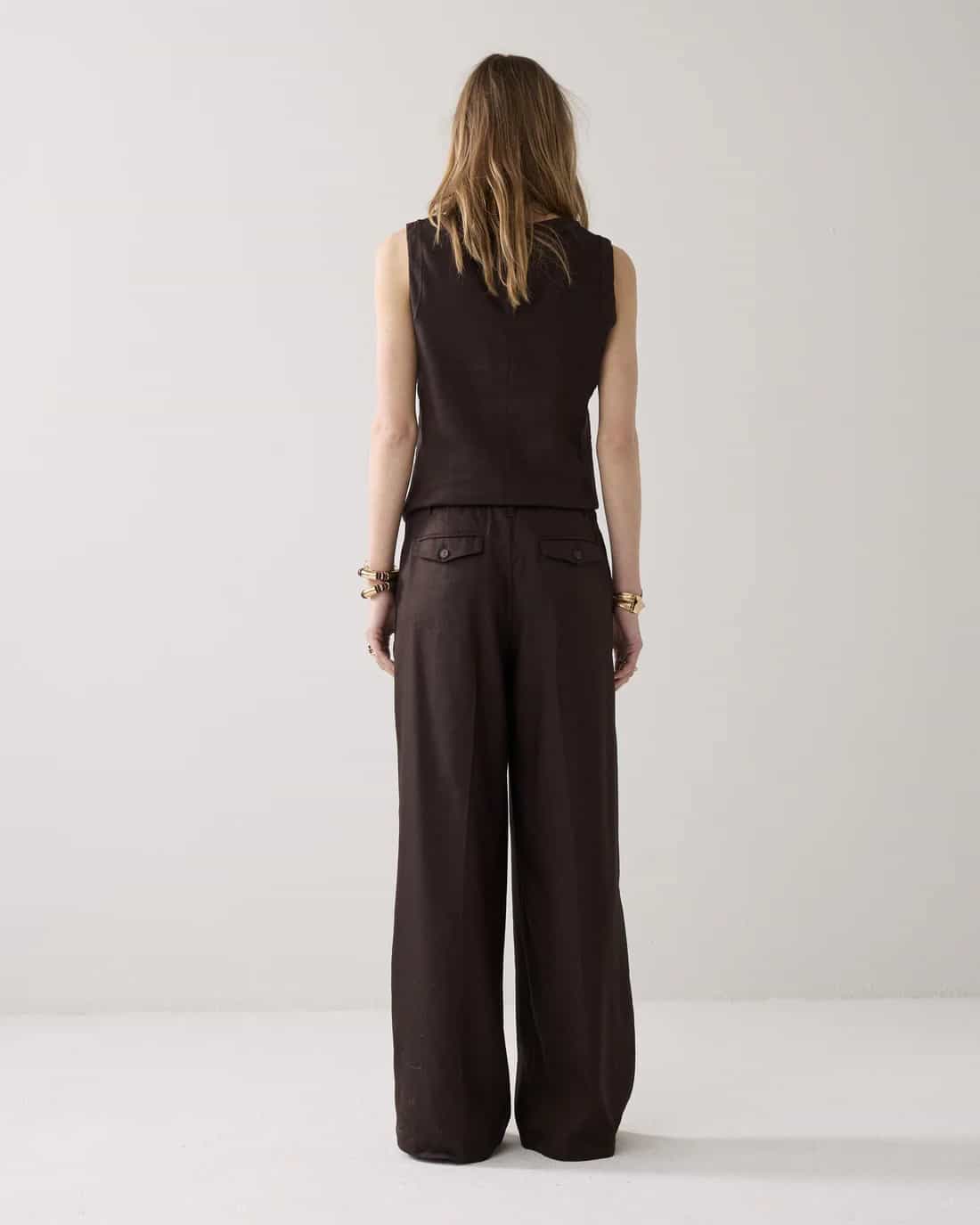 Trousers Linen blend - Coffee