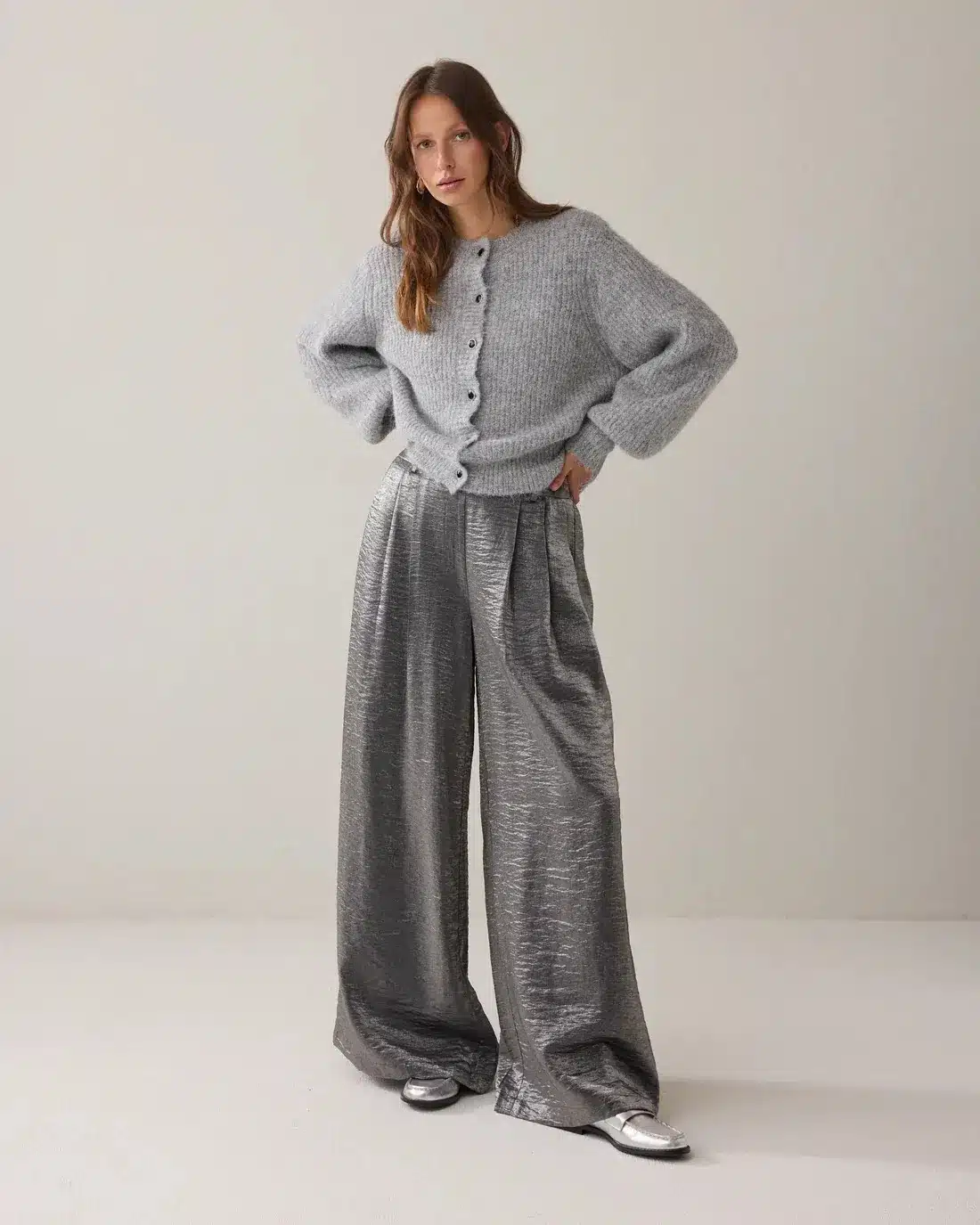 Trousers Metallic shine – Midgrey