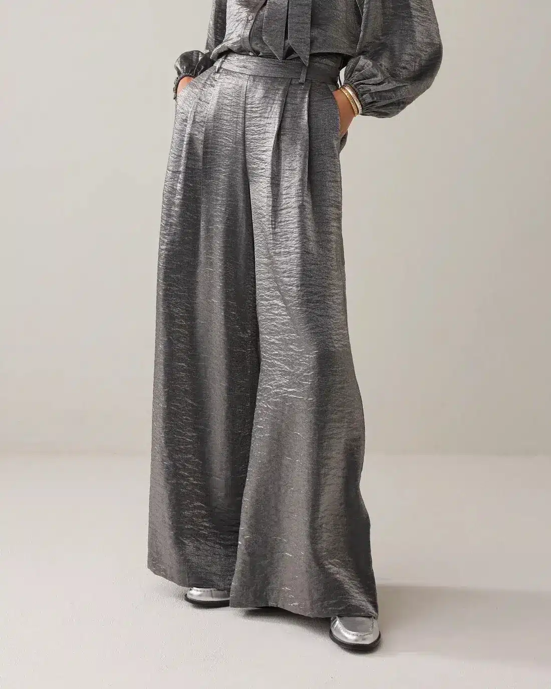 Trousers Metallic shine – Midgrey