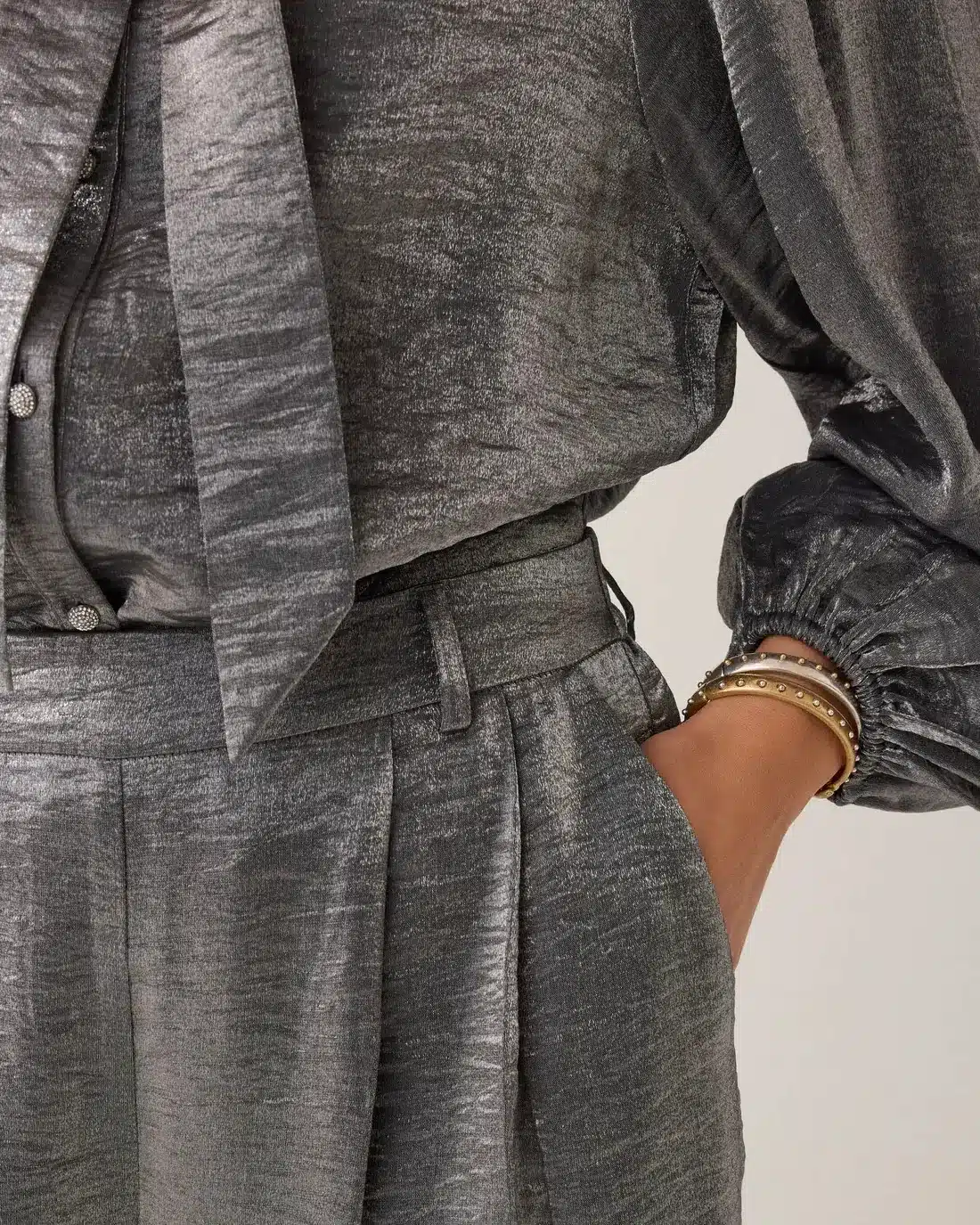 Trousers Metallic shine – Midgrey