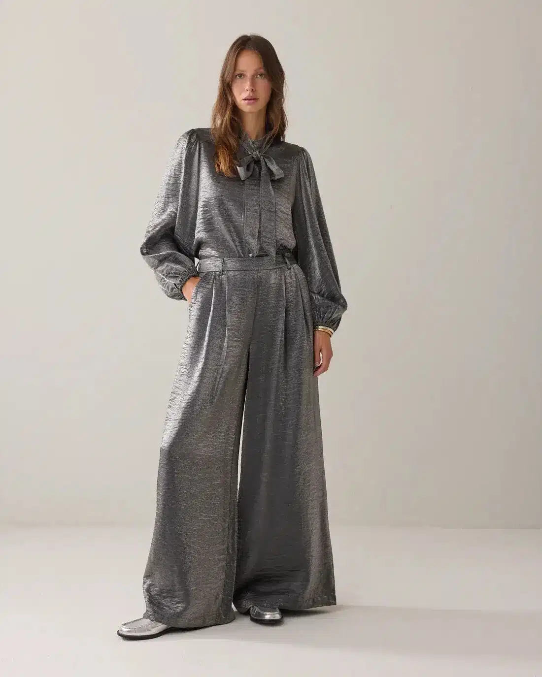 Trousers Metallic shine – Midgrey
